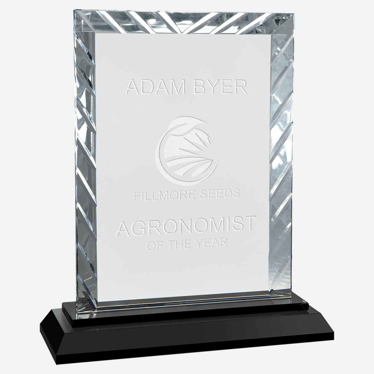 Rectangle Accent Glass on Black Base