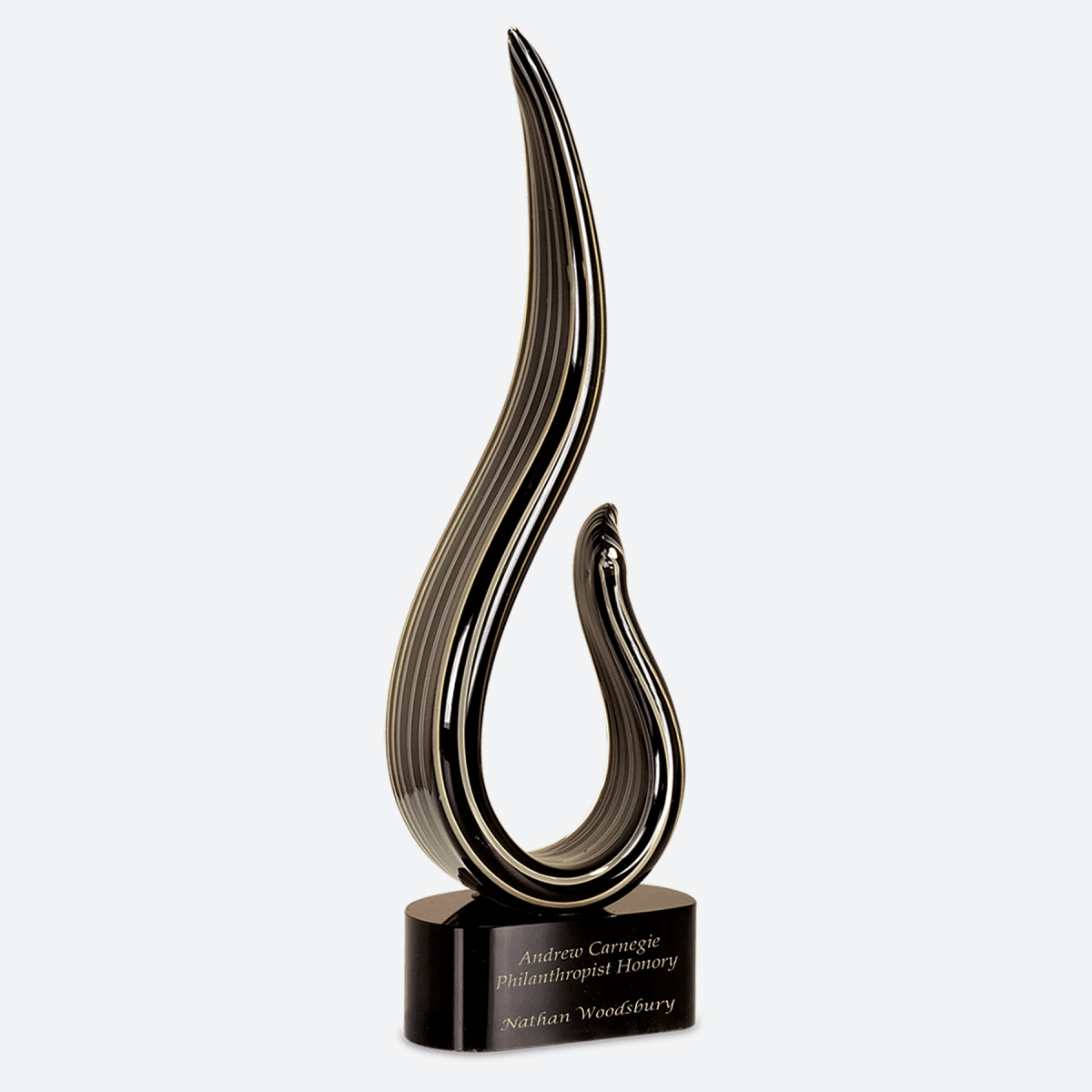 Black and Gold Curve Art Glass