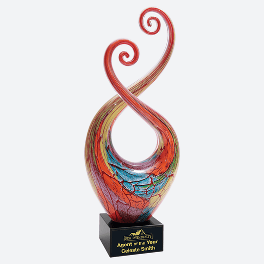 Multi-Color Twist Art Glass with Black Base