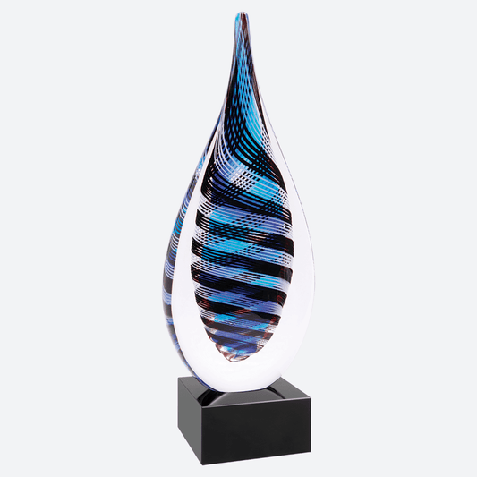Blue, White and Black Twisted Rain Drop