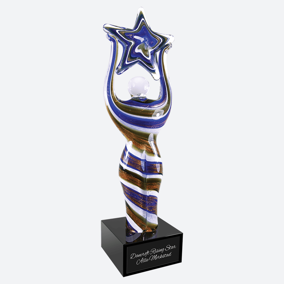 Glass Figure with Star and Black Base