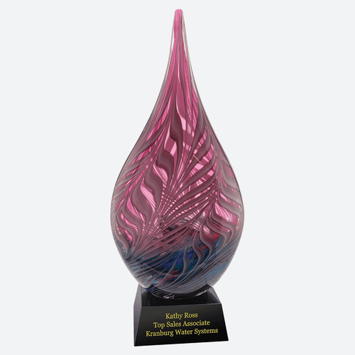 Multi-Color Hollow Raindrop Art Glass