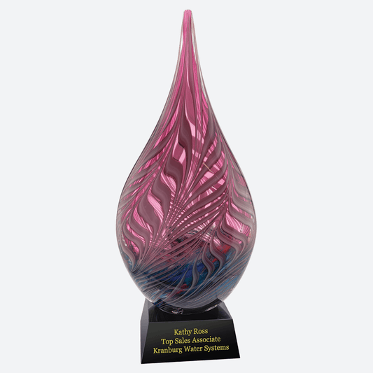 Multi-Color Hollow Raindrop Art Glass