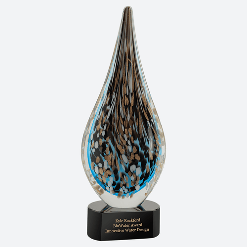 Multi-Color Hollow Raindrop Art Glass