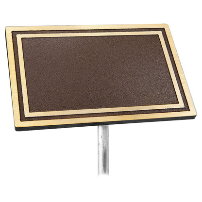 Bronze and Brown Rectangle Cast Aluminum Sign with Aluminum Rod
