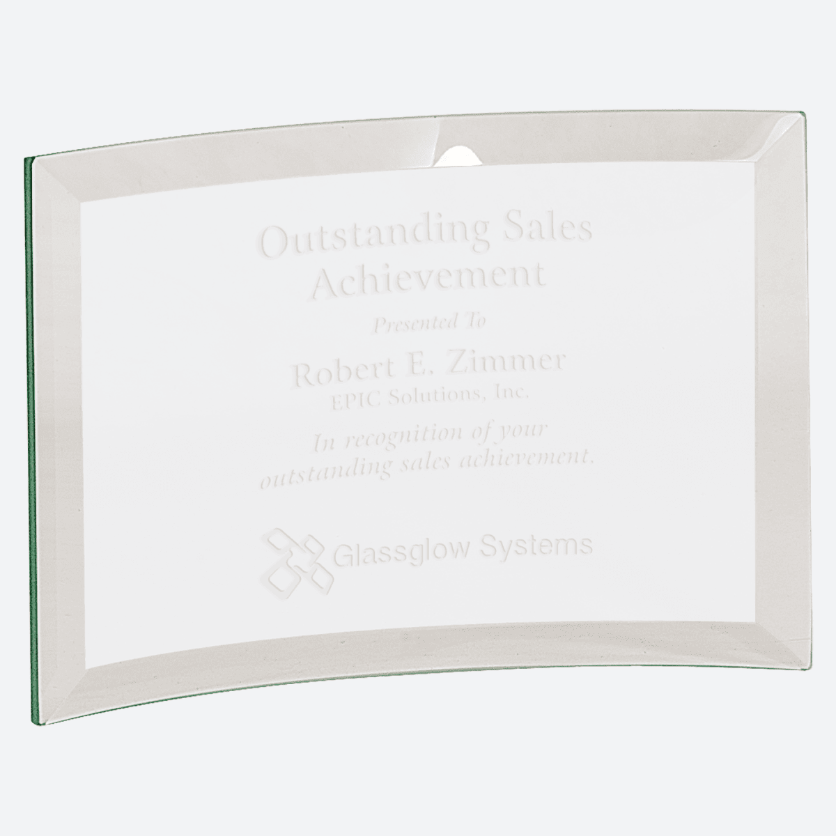 Beveled Jade Glass Crescent