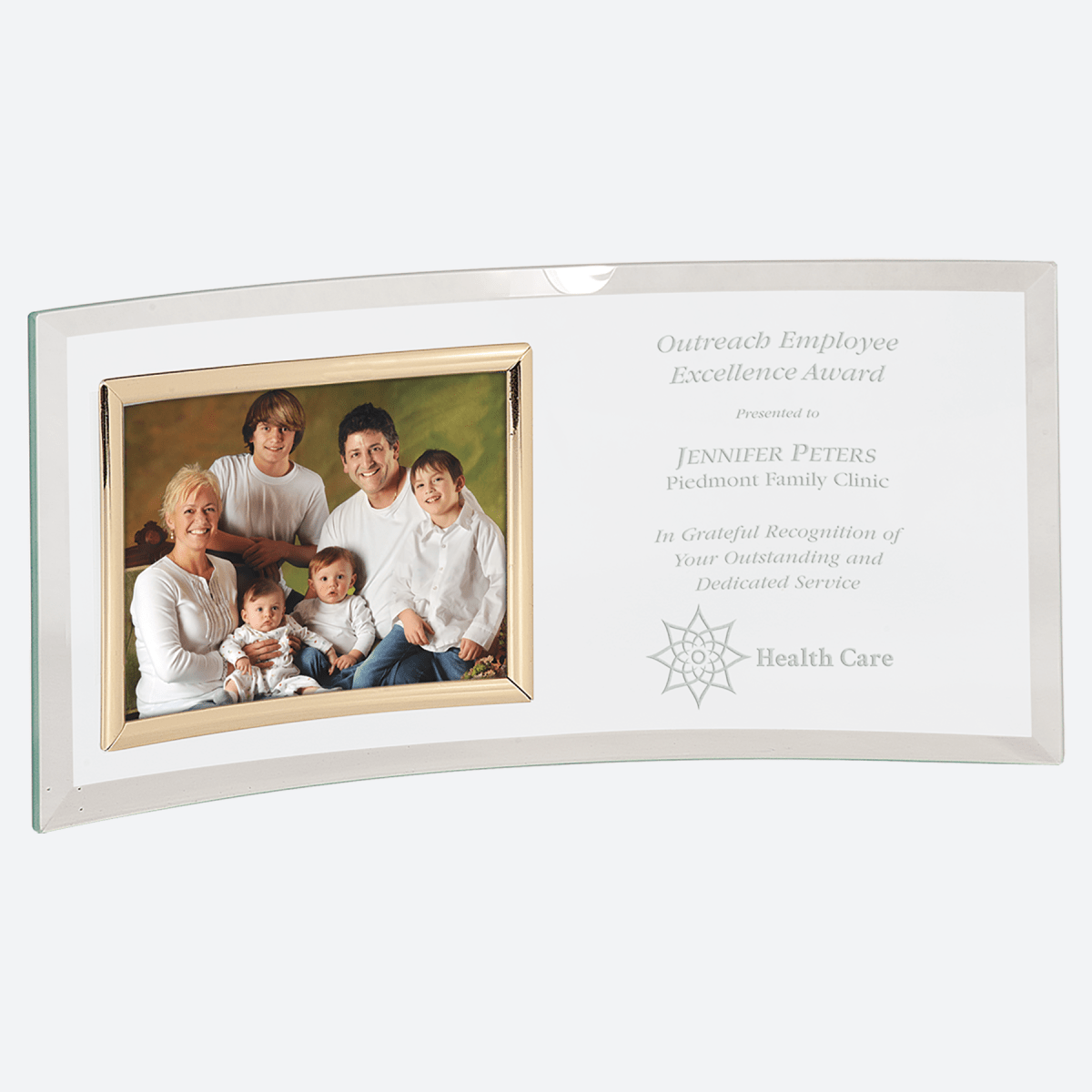 Jade Glass Crescent with Picture Frame