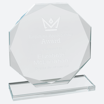 Octagon Clear Glass Award