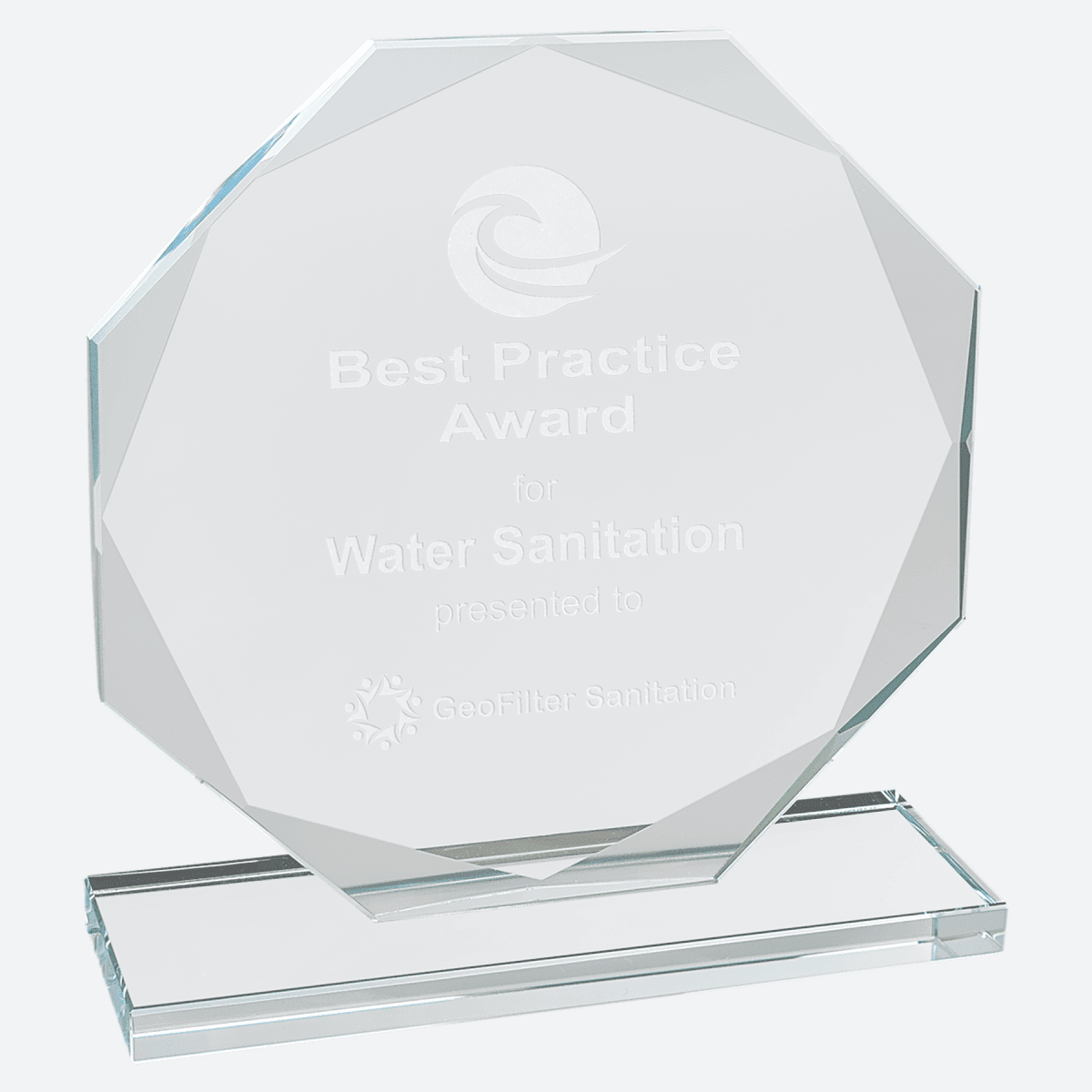 Octagon Clear Glass Award