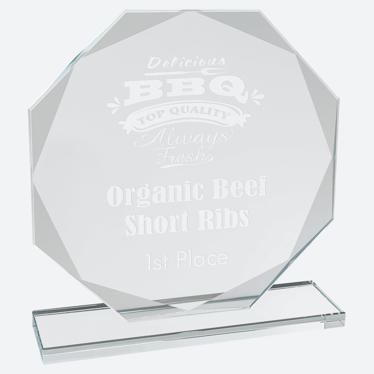 Octagon Clear Glass Award