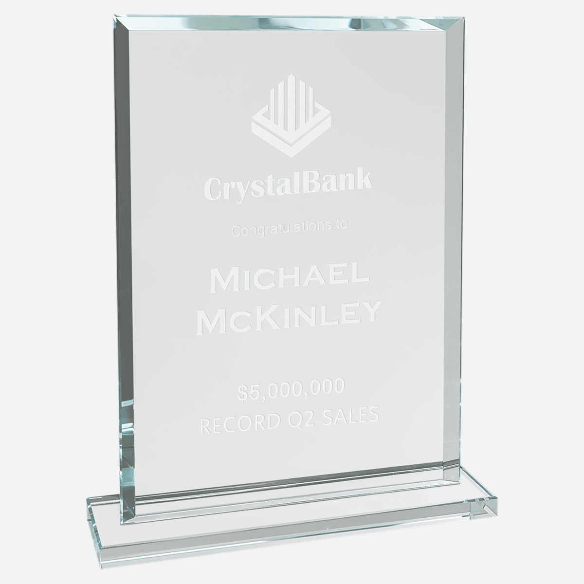 Rectangle Clear Glass Award