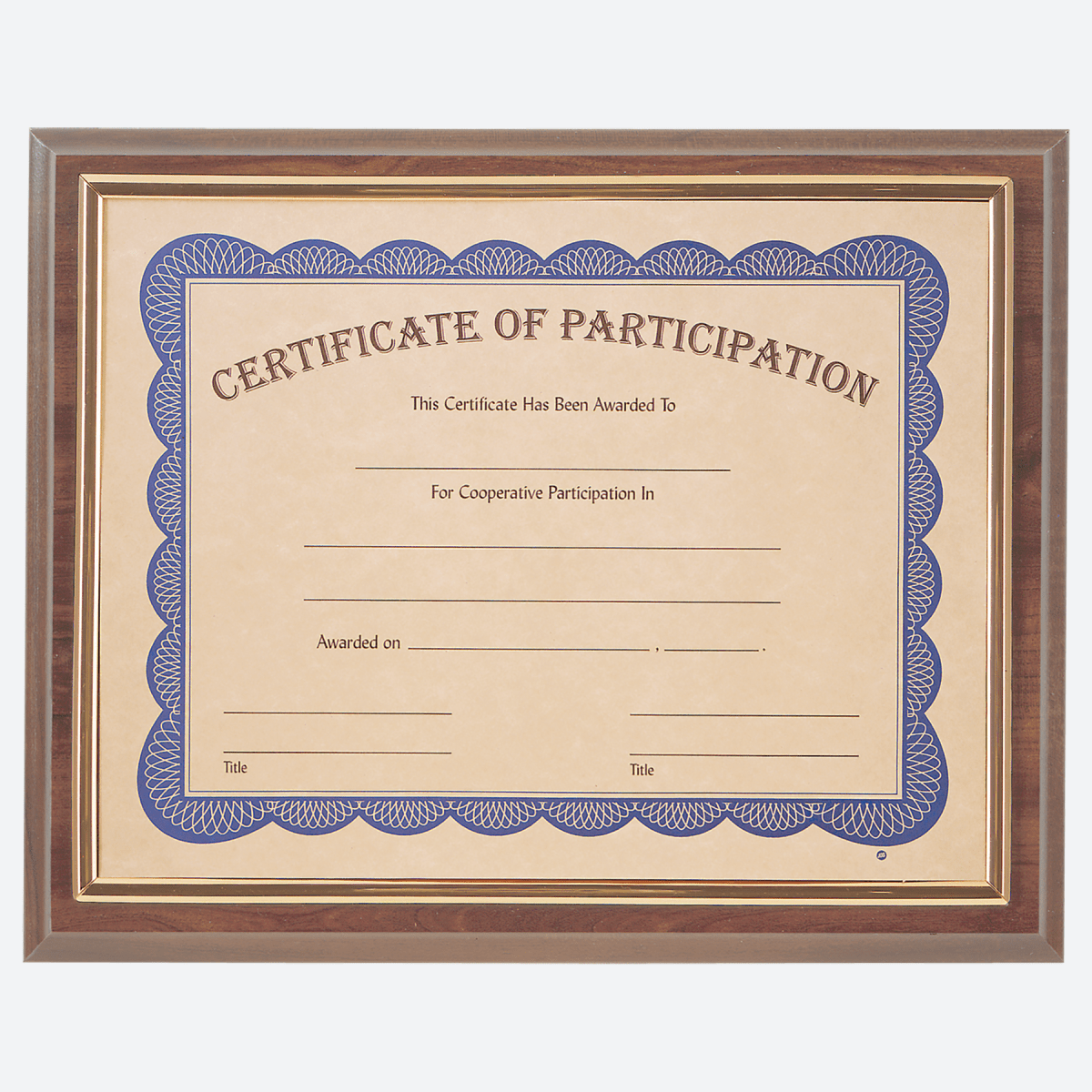 Cherry Finish Slide-in Plaque with Frame