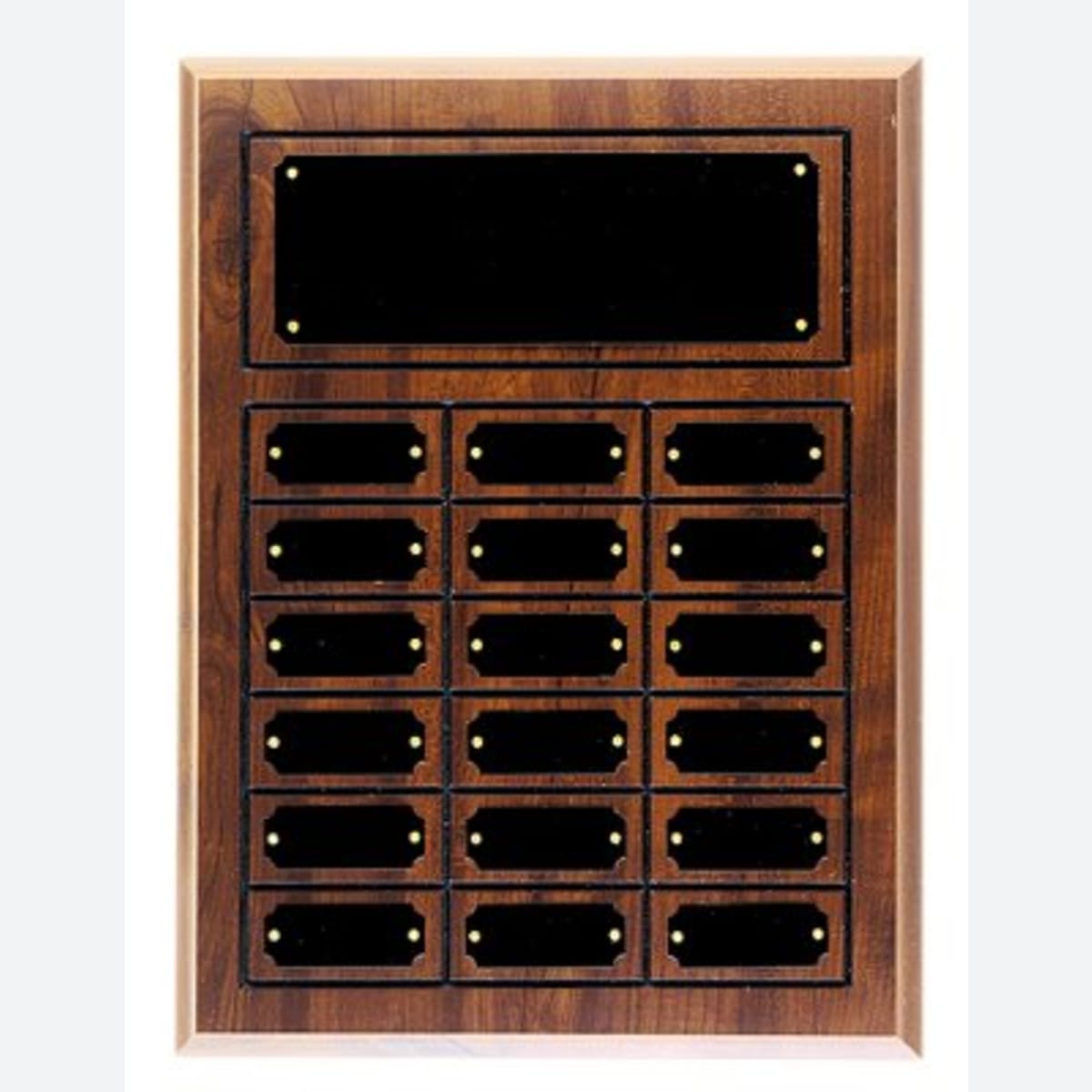 Cherry Finish Completed Perpetual Plaque with 18 plates