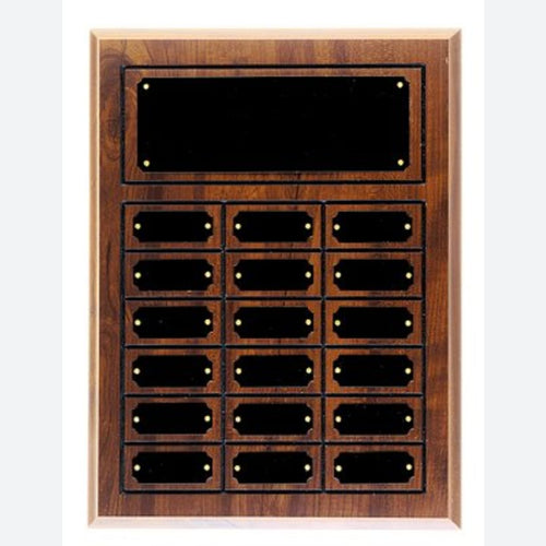 Cherry Finish Completed Perpetual Plaque with 18 plates