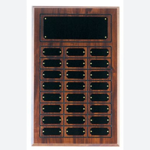 Cherry Finish Completed Perpetual Plaque with 24 Plates