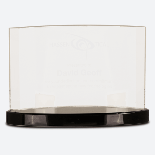 Clear Crystal Crescent on Black Crystal Base