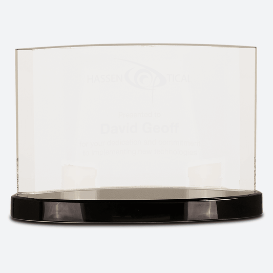 Clear Crystal Crescent on Black Crystal Base