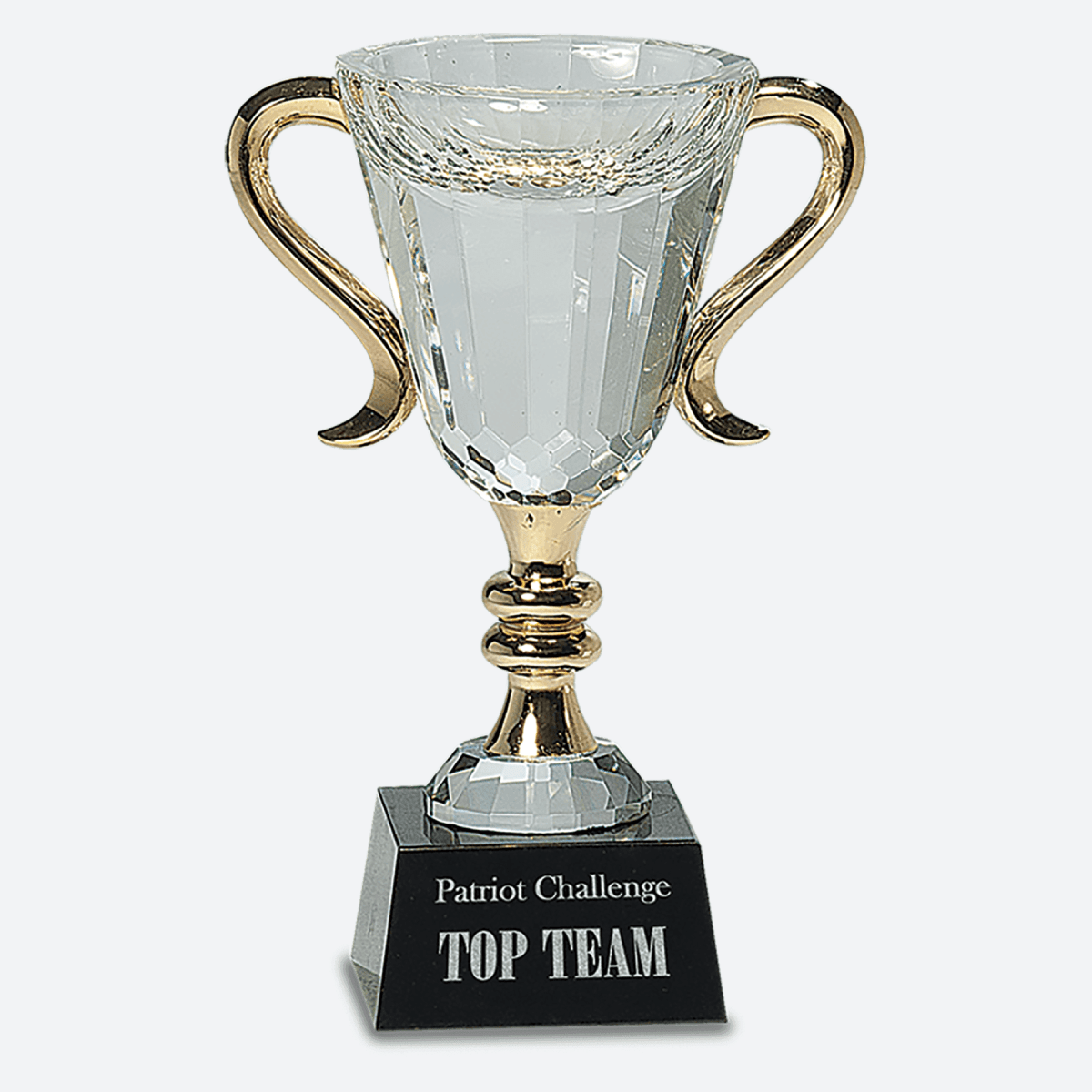 Crystal Cup with Gold Handles and Stem