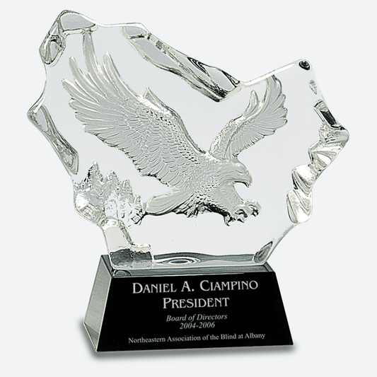 Crystal Carved Eagle on Black Base