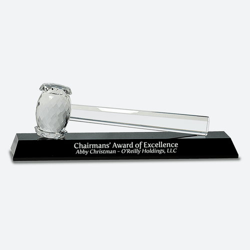 Crystal Gavel on Black Base