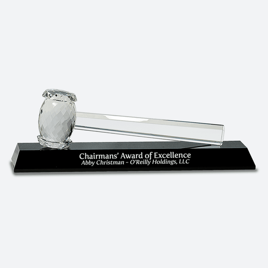 Crystal Gavel on Black Base