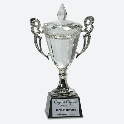Crystal Cup with Silver Handles and Stem