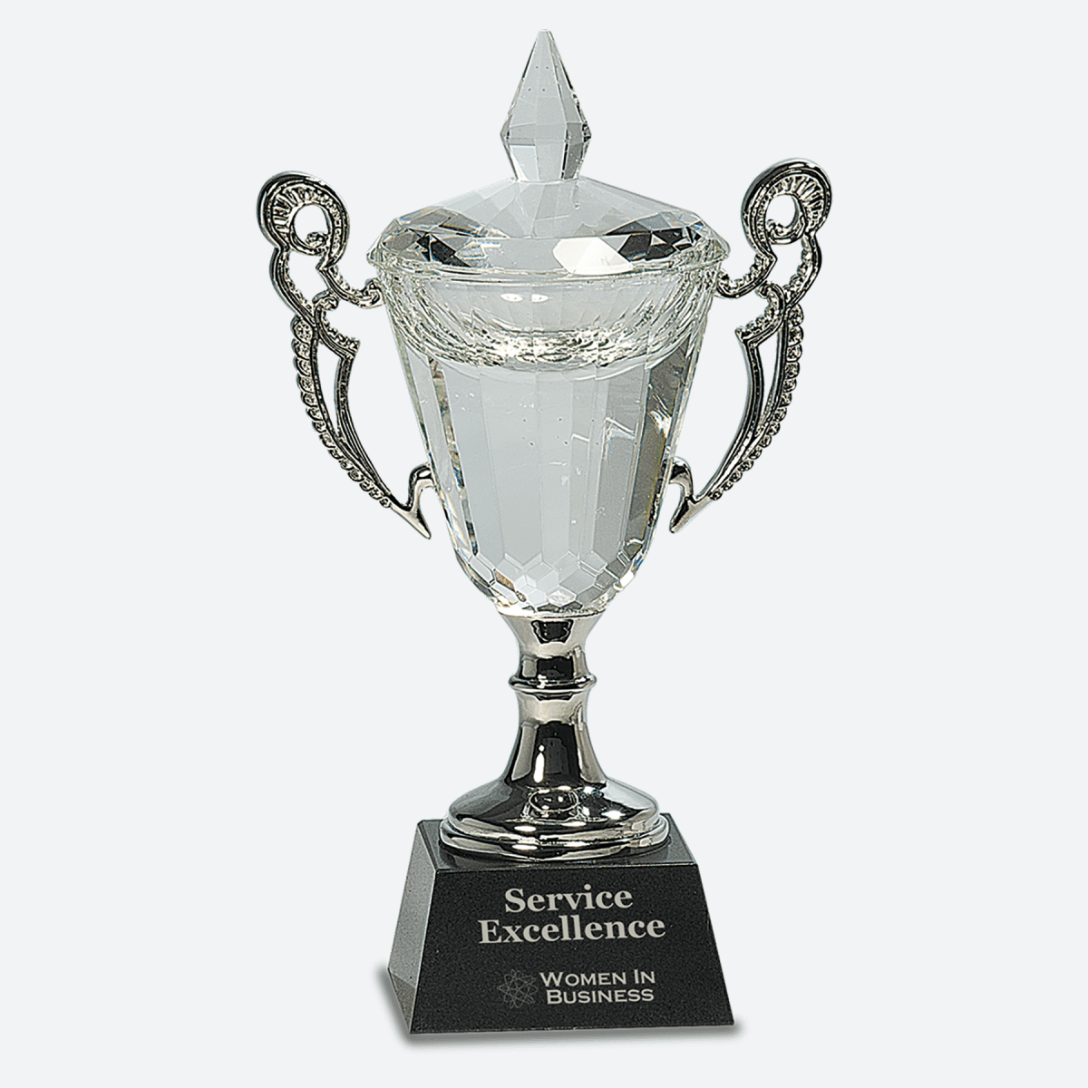 Crystal Cup with Silver Handles and Stem