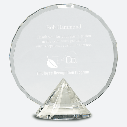 Clear Round Crystal on Clear Diamond Base