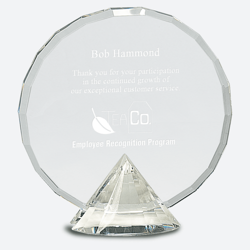 Clear Round Crystal on Clear Diamond Base