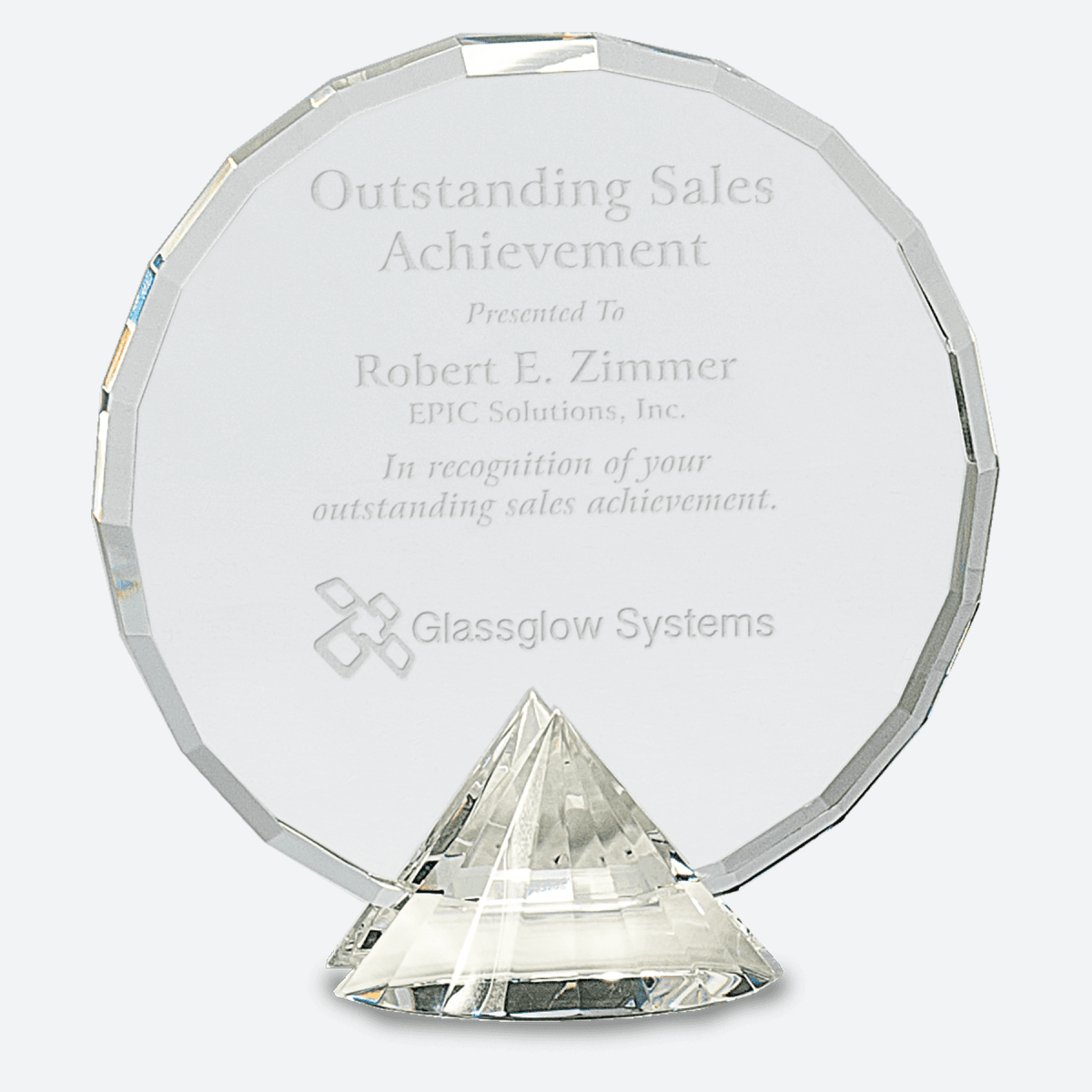 Clear Round Crystal on Clear Diamond Base