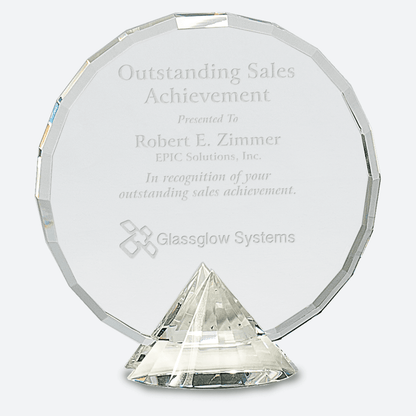 Clear Round Crystal on Clear Diamond Base