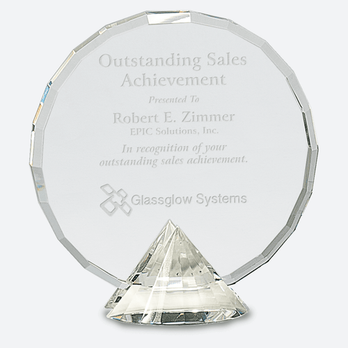 Clear Round Crystal on Clear Diamond Base