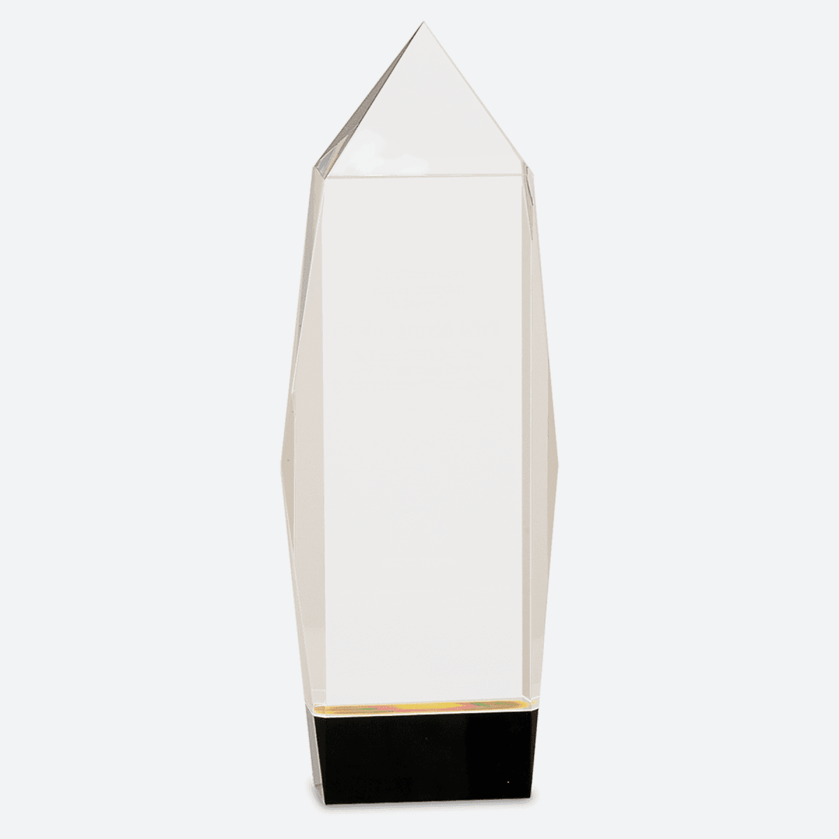 Clear Crystal Facet Rectangle on Black Base
