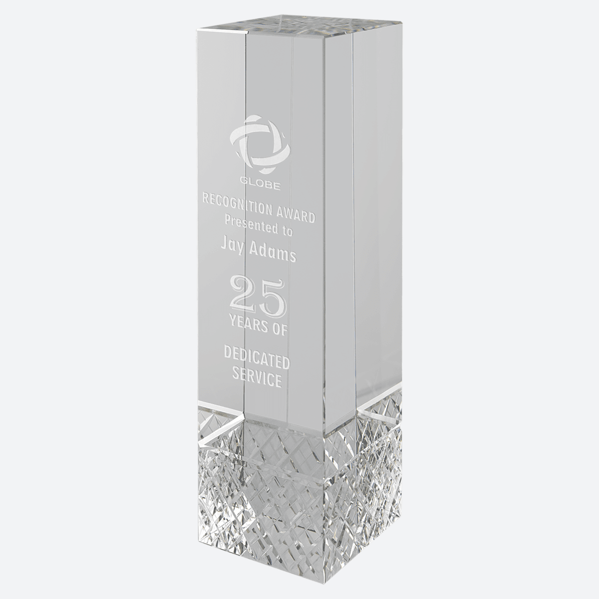 Crystal Rectangle with Jewel Base