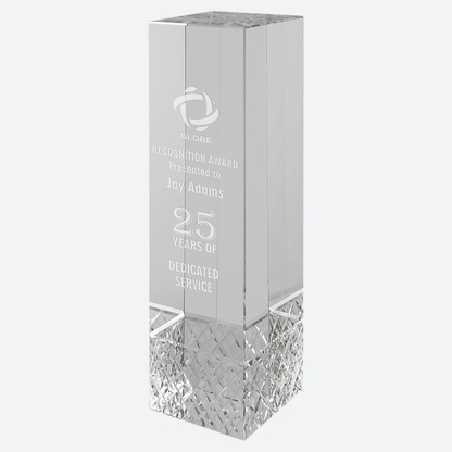 Crystal Rectangle with Jewel Base