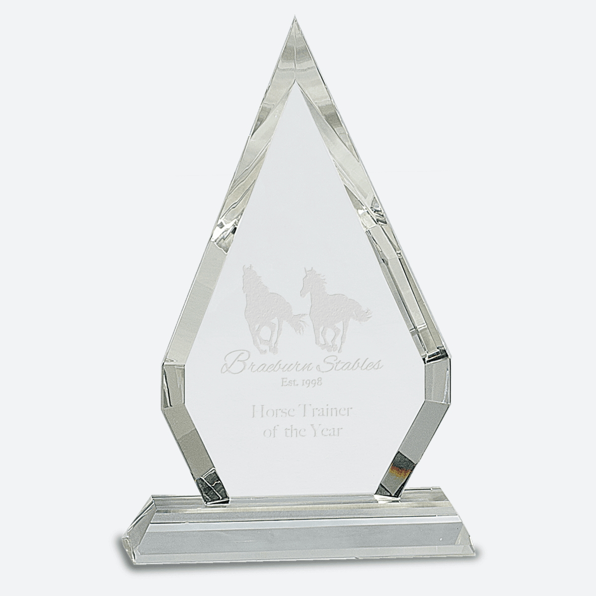 Crystal Diamond on Clear Pedestal Base