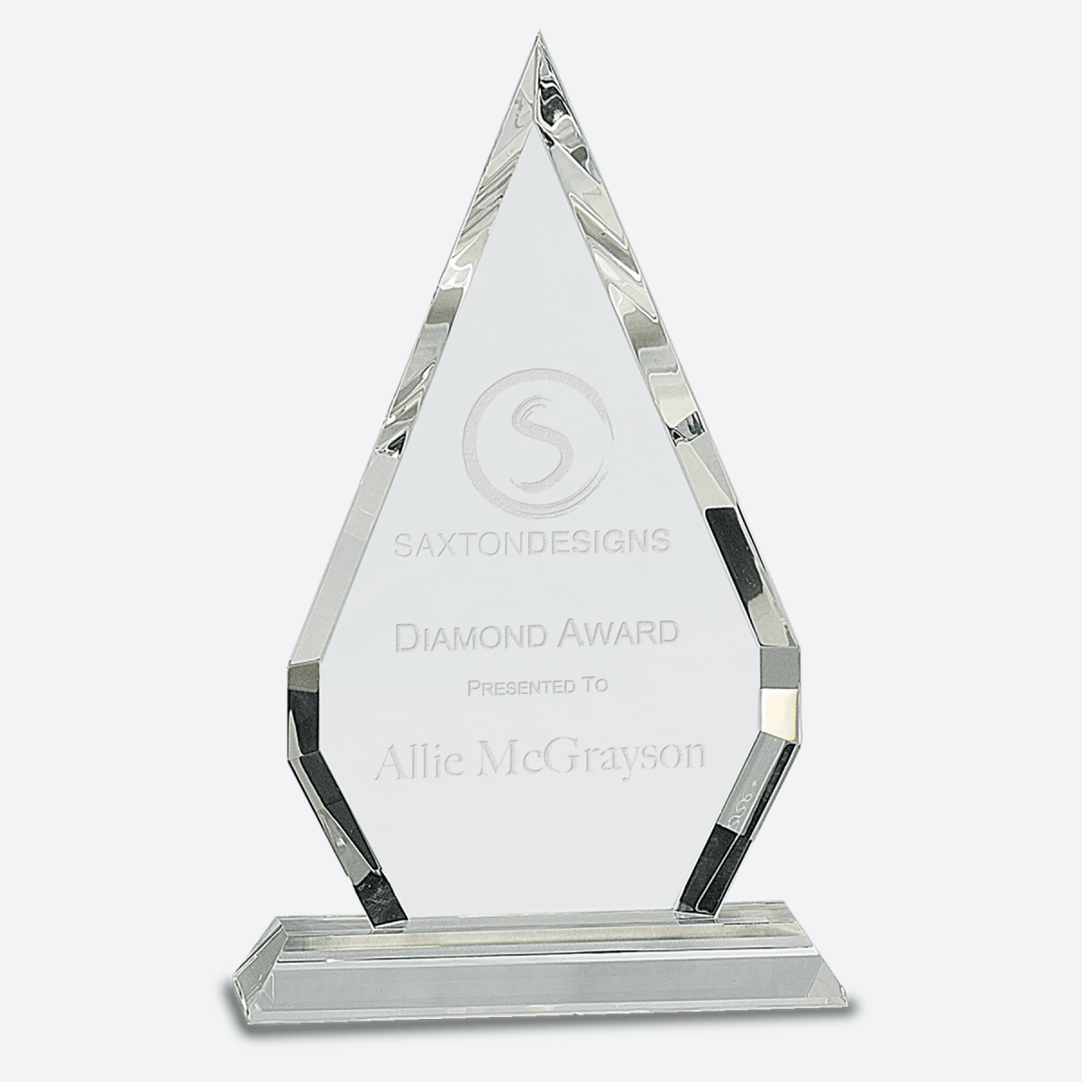 Crystal Diamond on Clear Pedestal Base