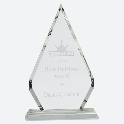 Crystal Diamond on Clear Pedestal Base
