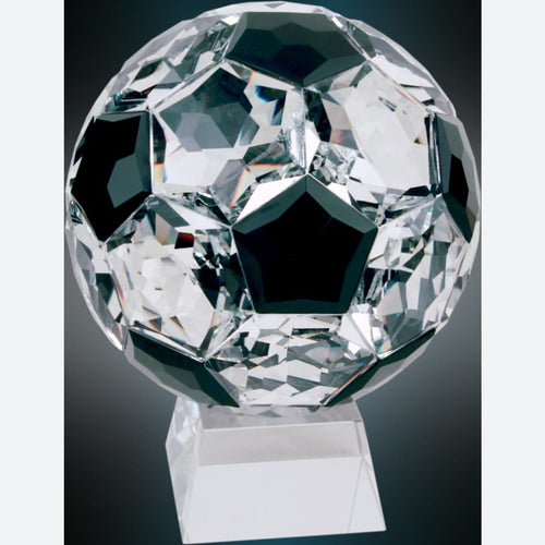 Crystal Soccer Ball on Clear Base