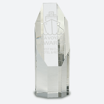 Clear Octagon Slant-Top Crystal Tower