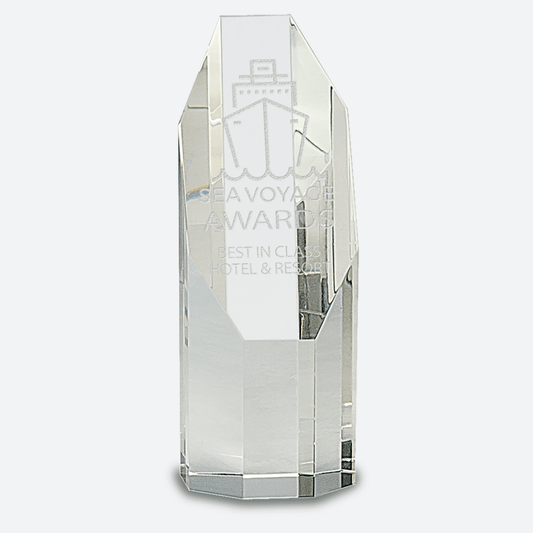 Clear Octagon Slant-Top Crystal Tower