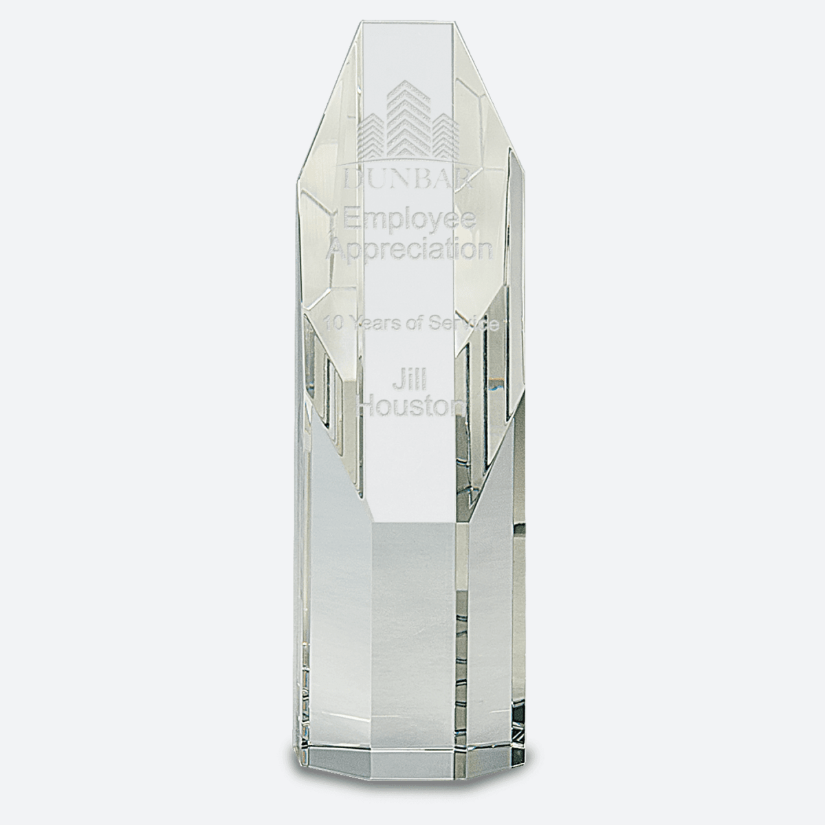Clear Octagon Slant-Top Crystal Tower