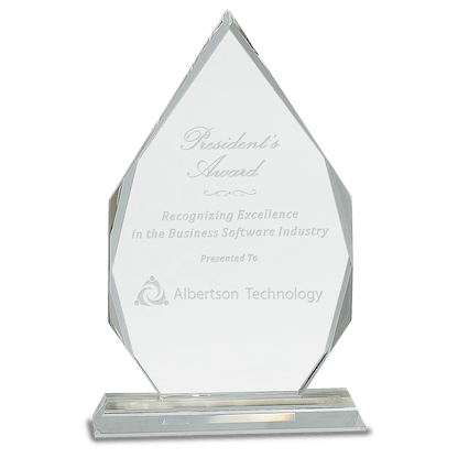 Diamond Crystal on Clear Pedestal Base