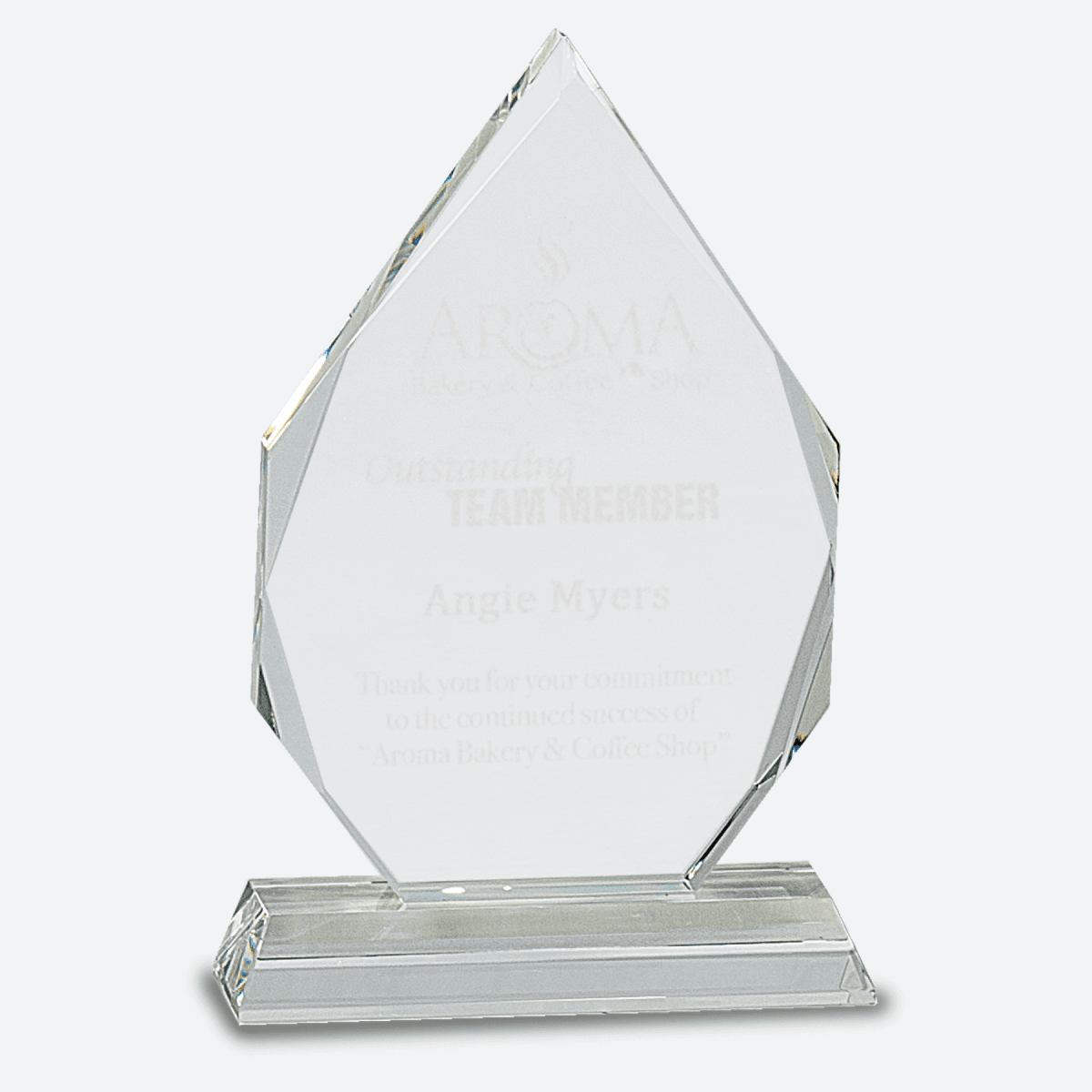 Diamond Crystal on Clear Pedestal Base
