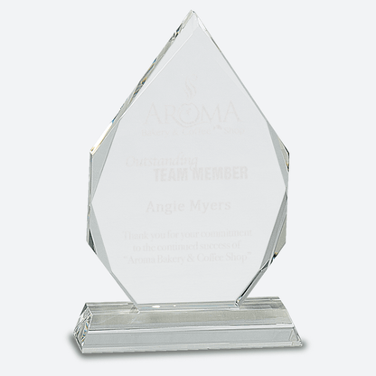 Diamond Crystal on Clear Pedestal Base