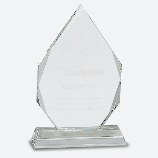 Diamond Crystal on Clear Pedestal Base