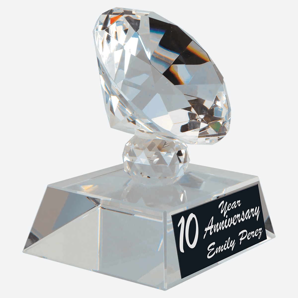 Crystal Diamond on Clear Pedestal Base
