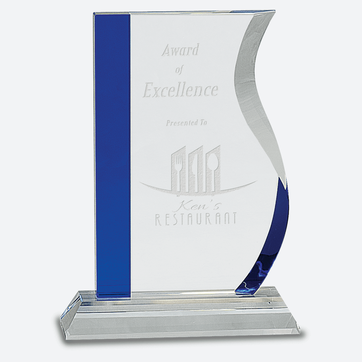 Blue Edge Crystal Wave on Clear Base