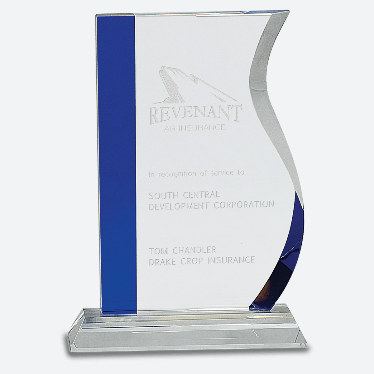 Blue Edge Crystal Wave on Clear Base