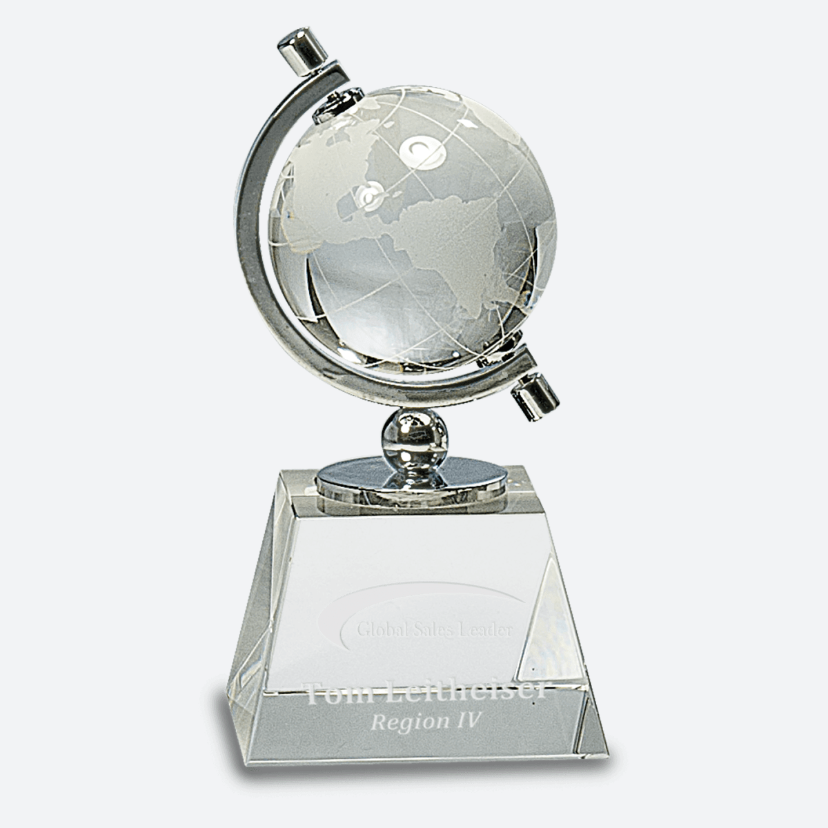 Crystal Spinning Globe on Clear Base